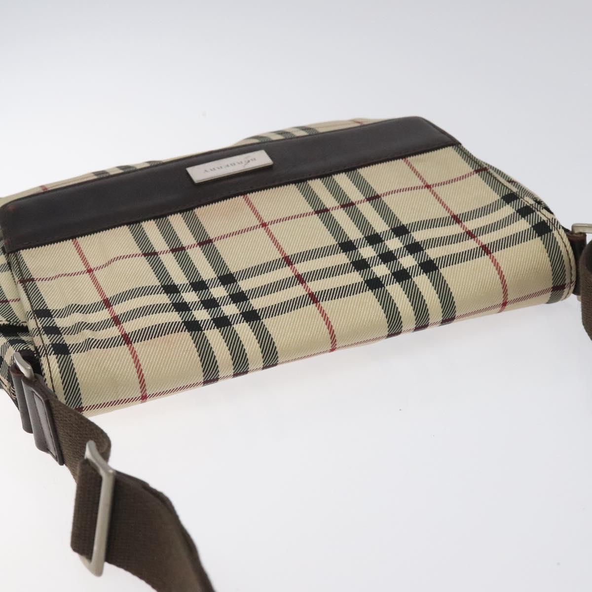 BURBERRY Nova Check Shoulder Bag Canvas Beige