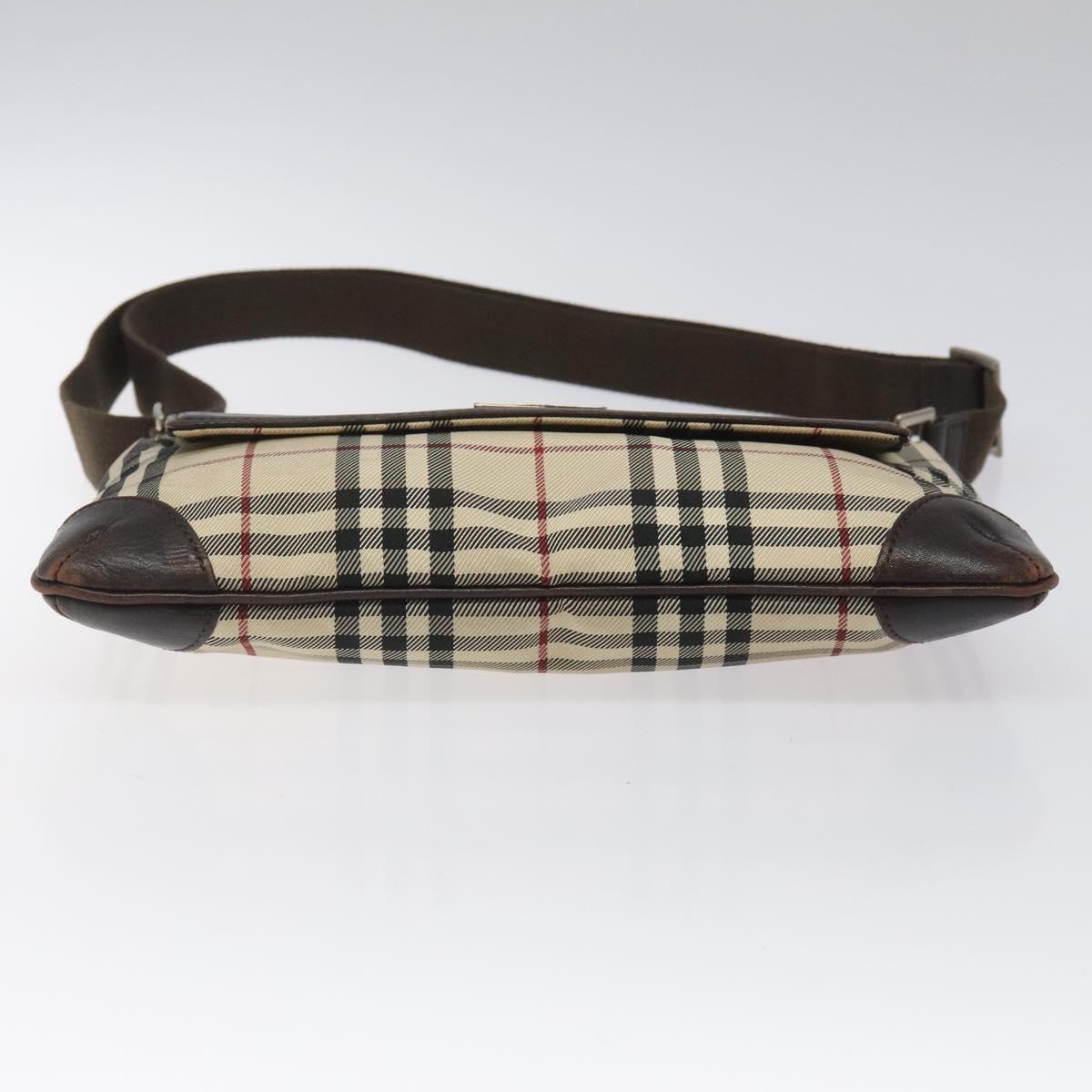 BURBERRY Nova Check Shoulder Bag Canvas Beige