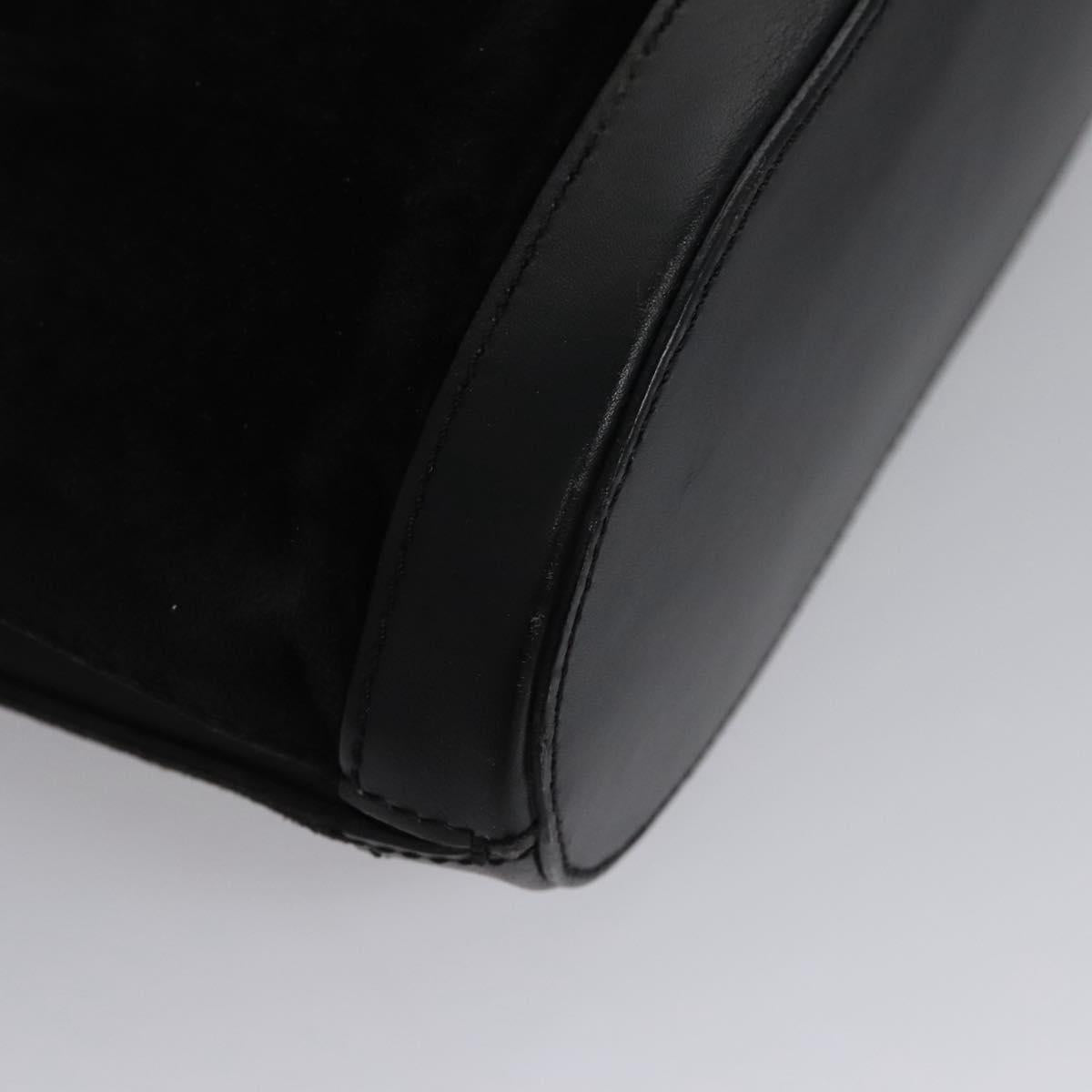 CELINE Shoulder Bag Suede Black