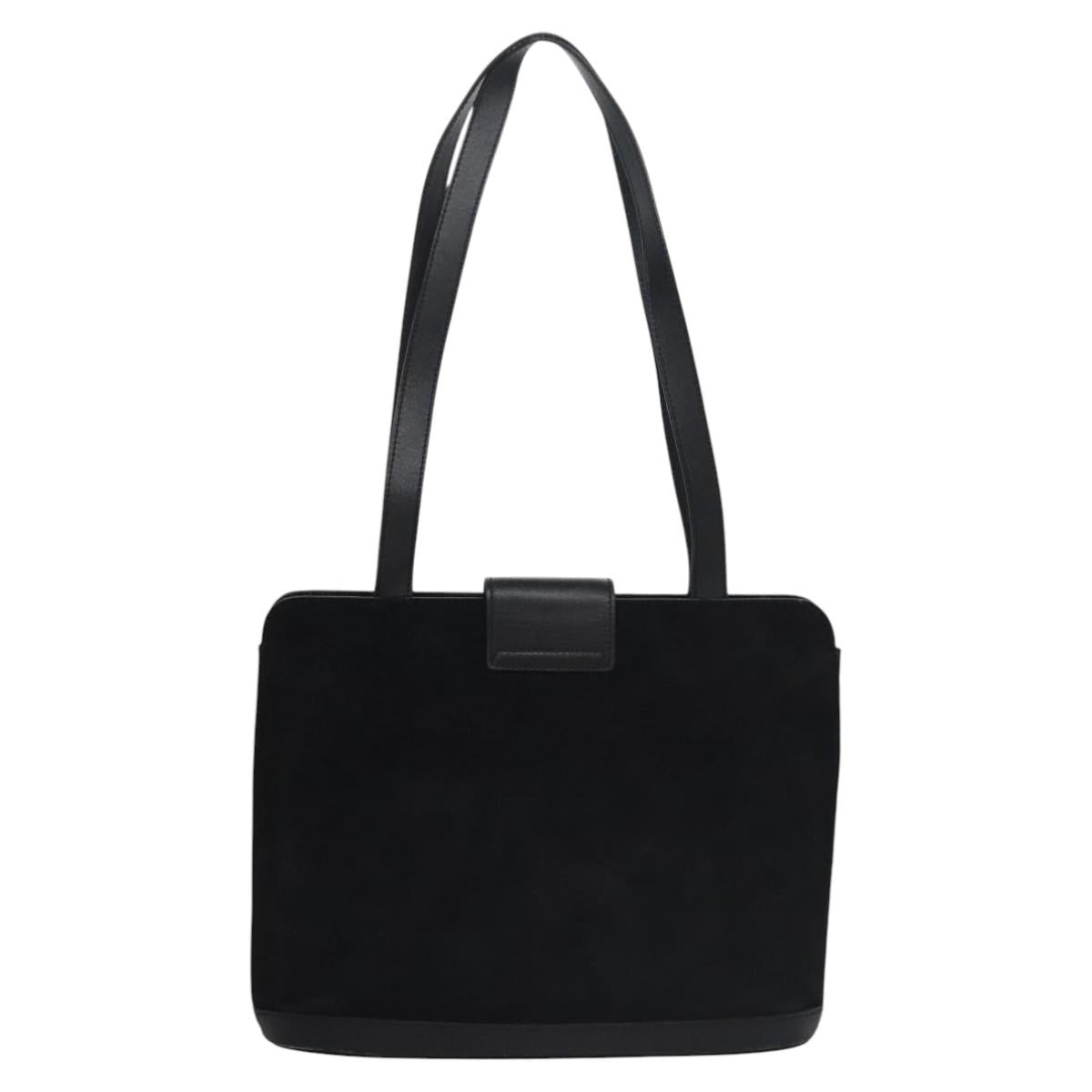 CELINE Shoulder Bag Suede Black