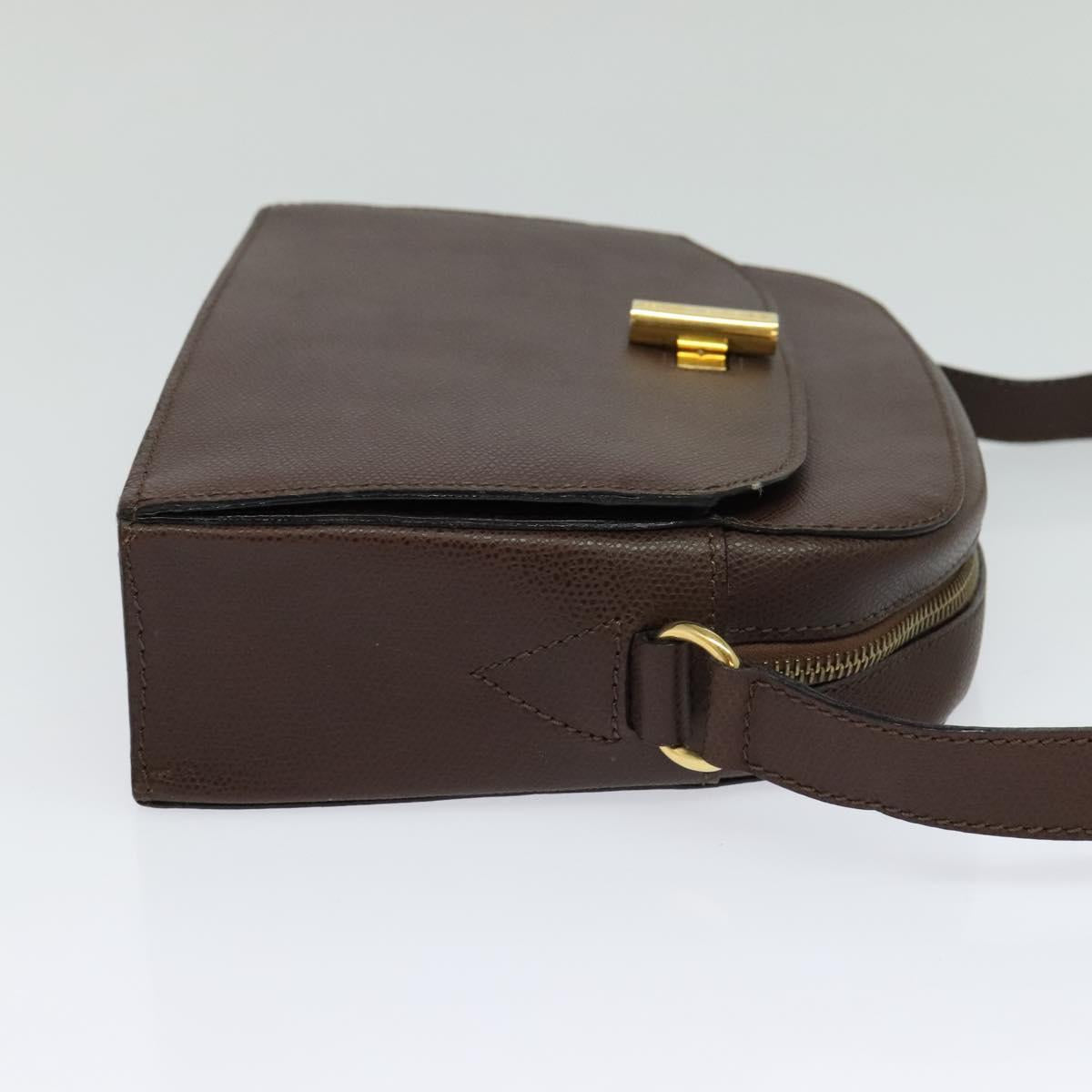 CELINE Shoulder Bag Leather Brown Gold