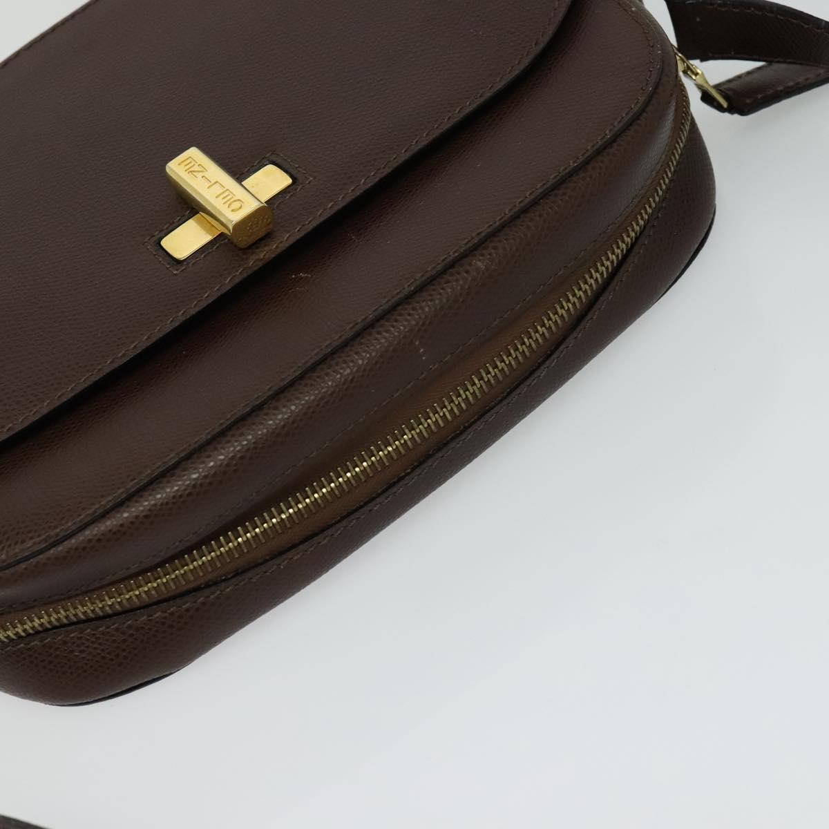 CELINE Shoulder Bag Leather Brown Gold