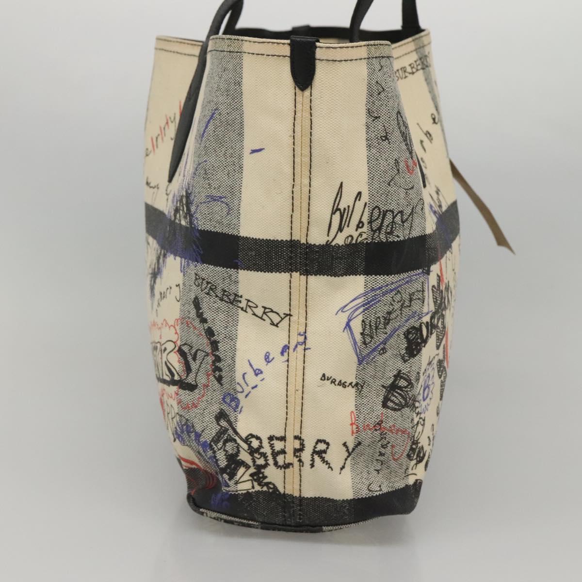 BURBERRY Tote Bag Coated Canvas White