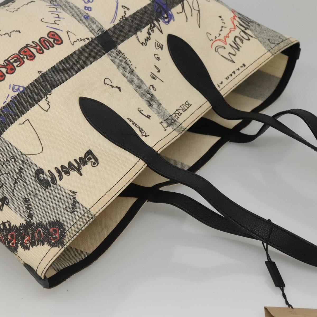 BURBERRY Tote Bag Coated Canvas White