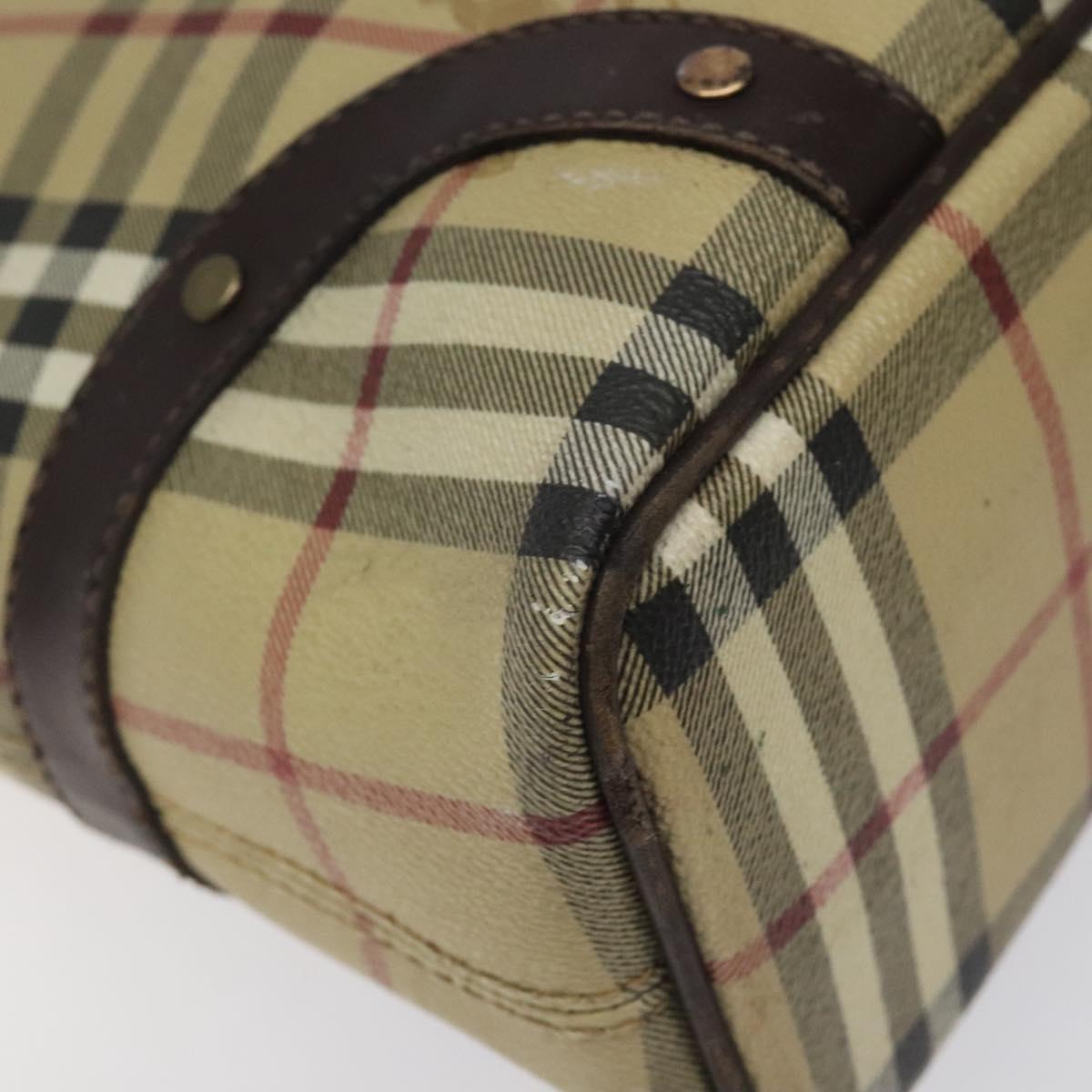 BURBERRY Nova Check Hand Bag PVC Beige