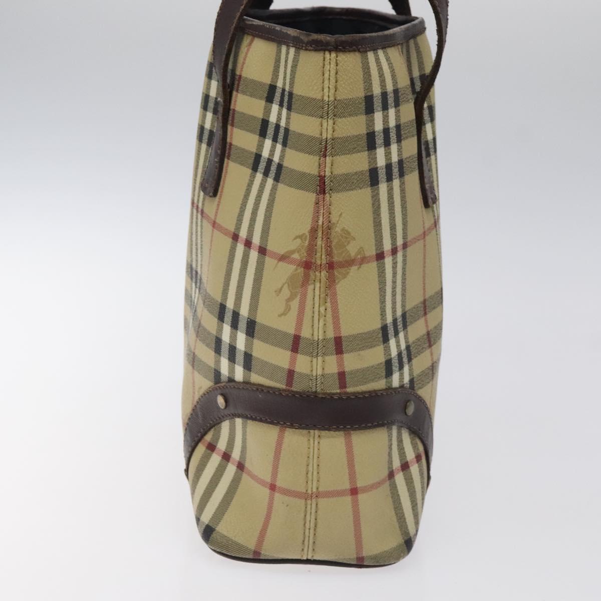 BURBERRY Nova Check Hand Bag PVC Beige