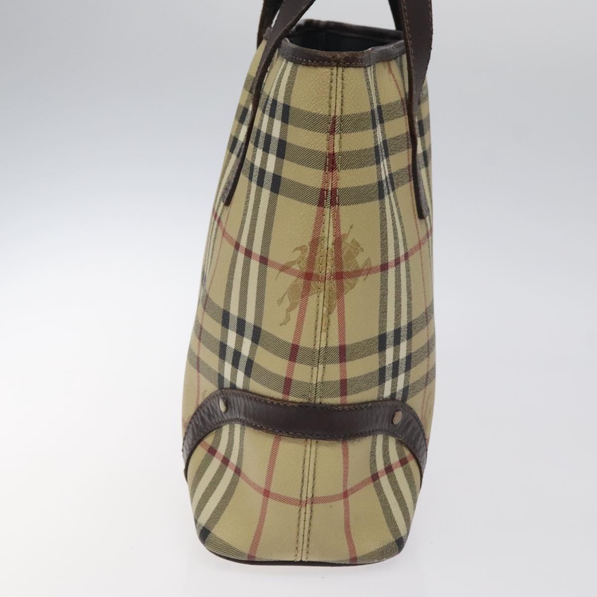BURBERRY Nova Check Hand Bag PVC Beige