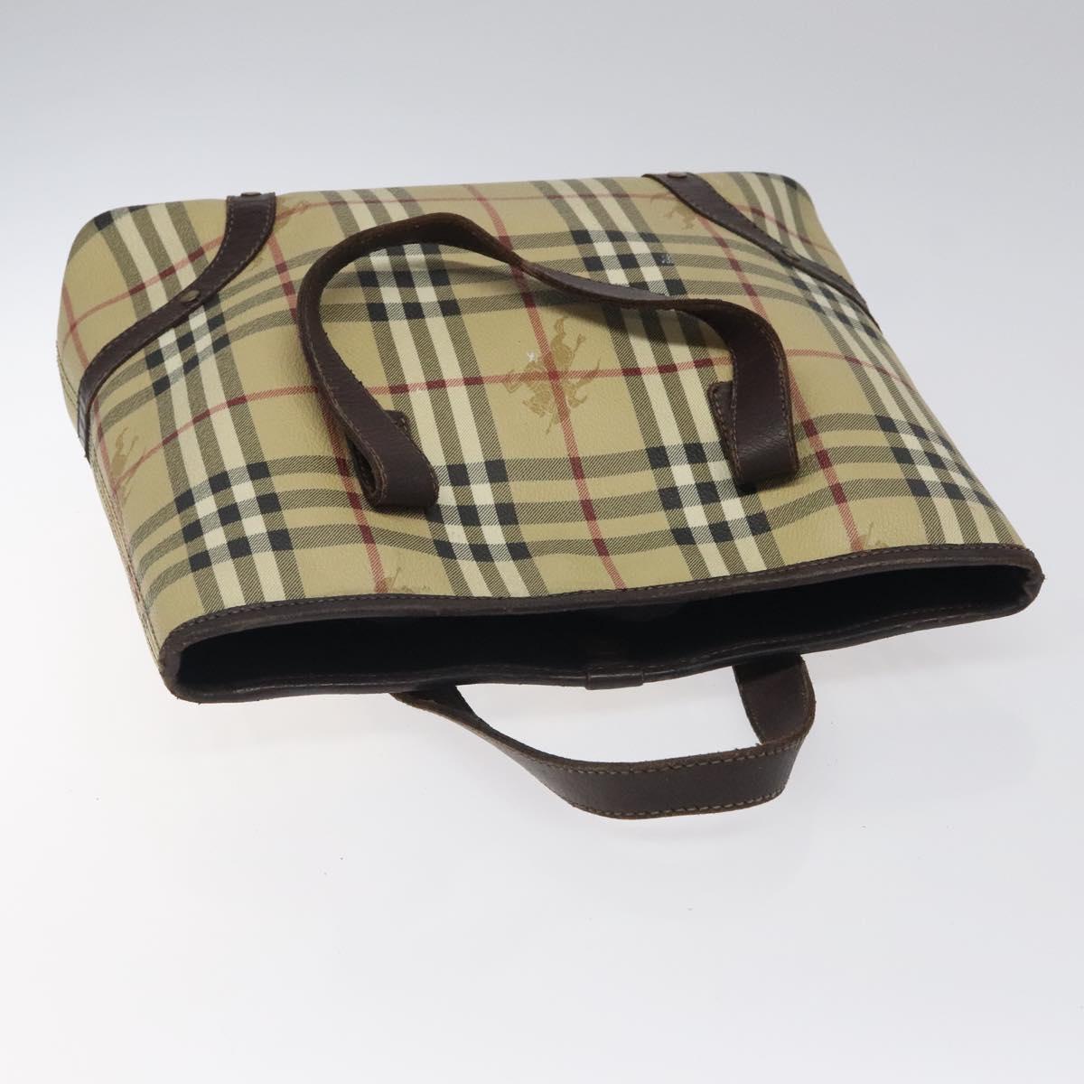 BURBERRY Nova Check Hand Bag PVC Beige