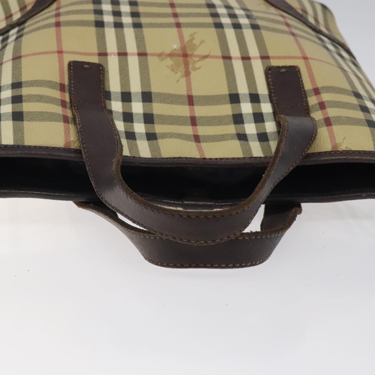 BURBERRY Nova Check Hand Bag PVC Beige