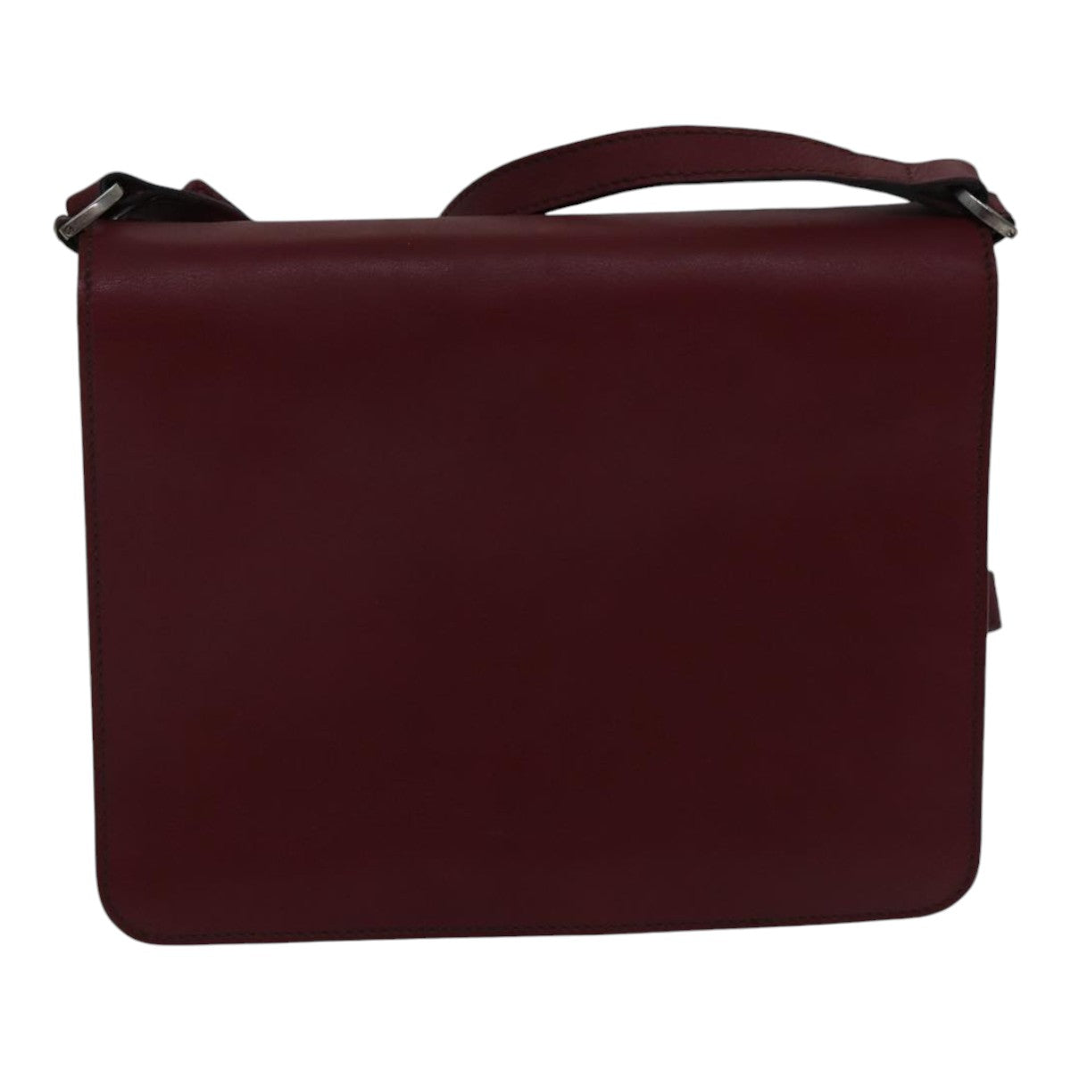 CARTIER Shoulder Bag Leather Bordeaux