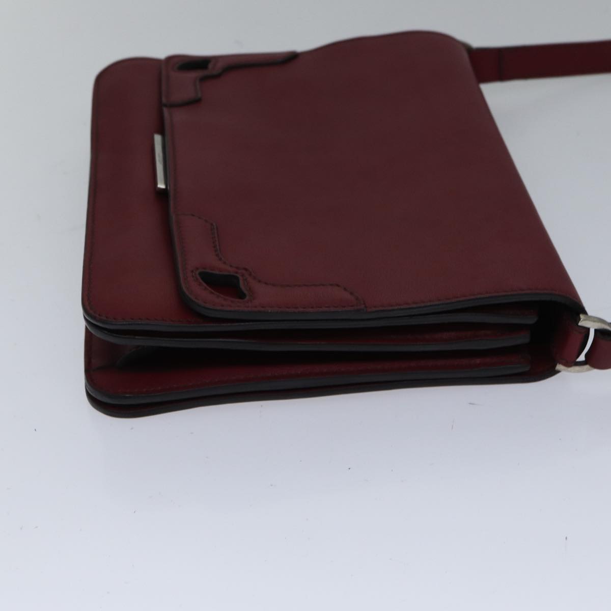 CARTIER Shoulder Bag Leather Bordeaux