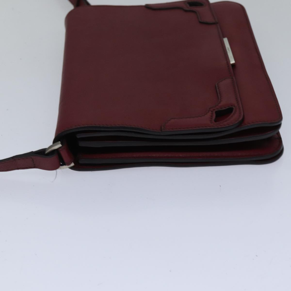 CARTIER Shoulder Bag Leather Bordeaux