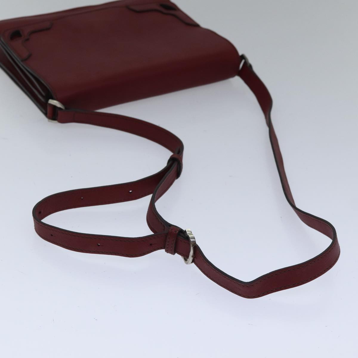 CARTIER Shoulder Bag Leather Bordeaux