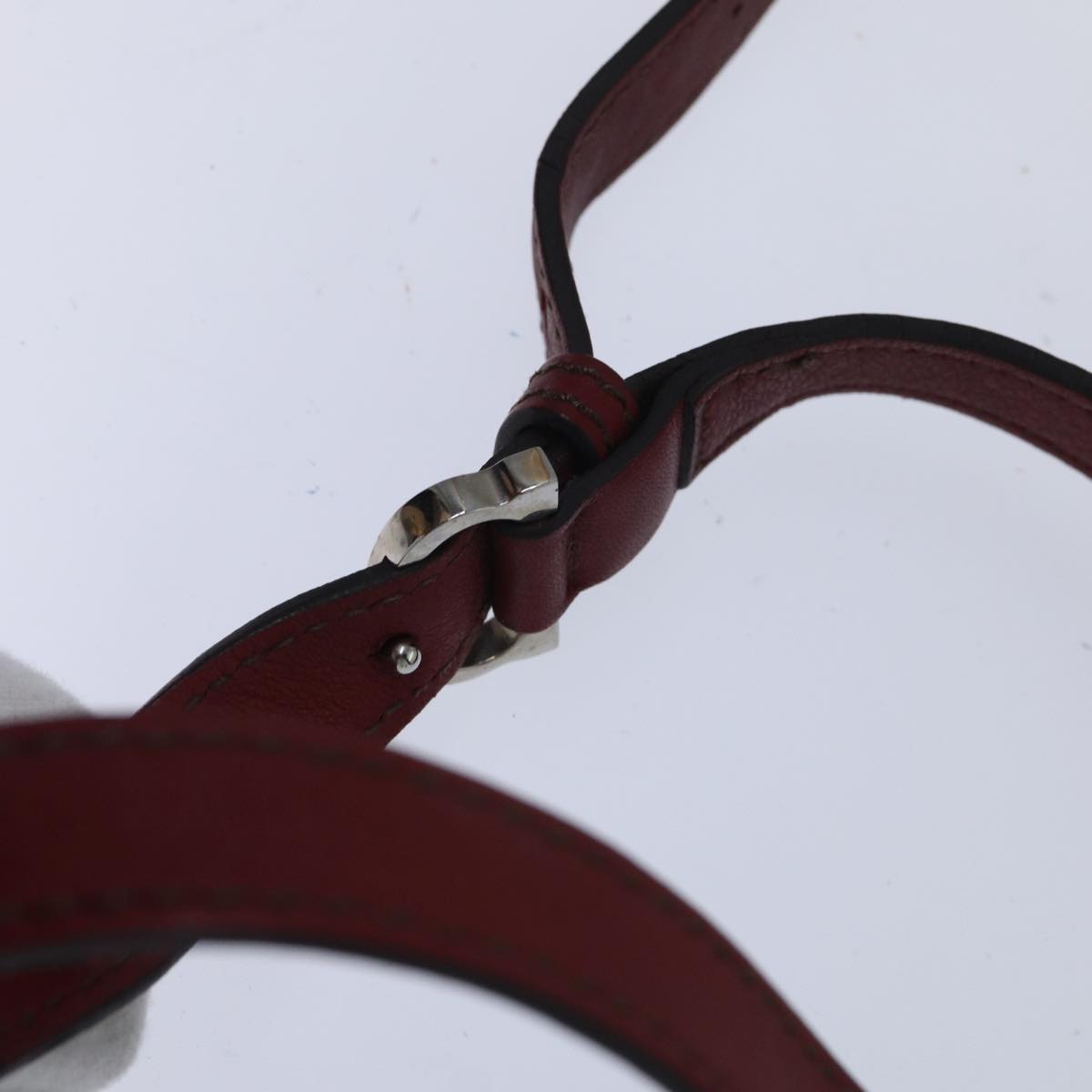 CARTIER Shoulder Bag Leather Bordeaux