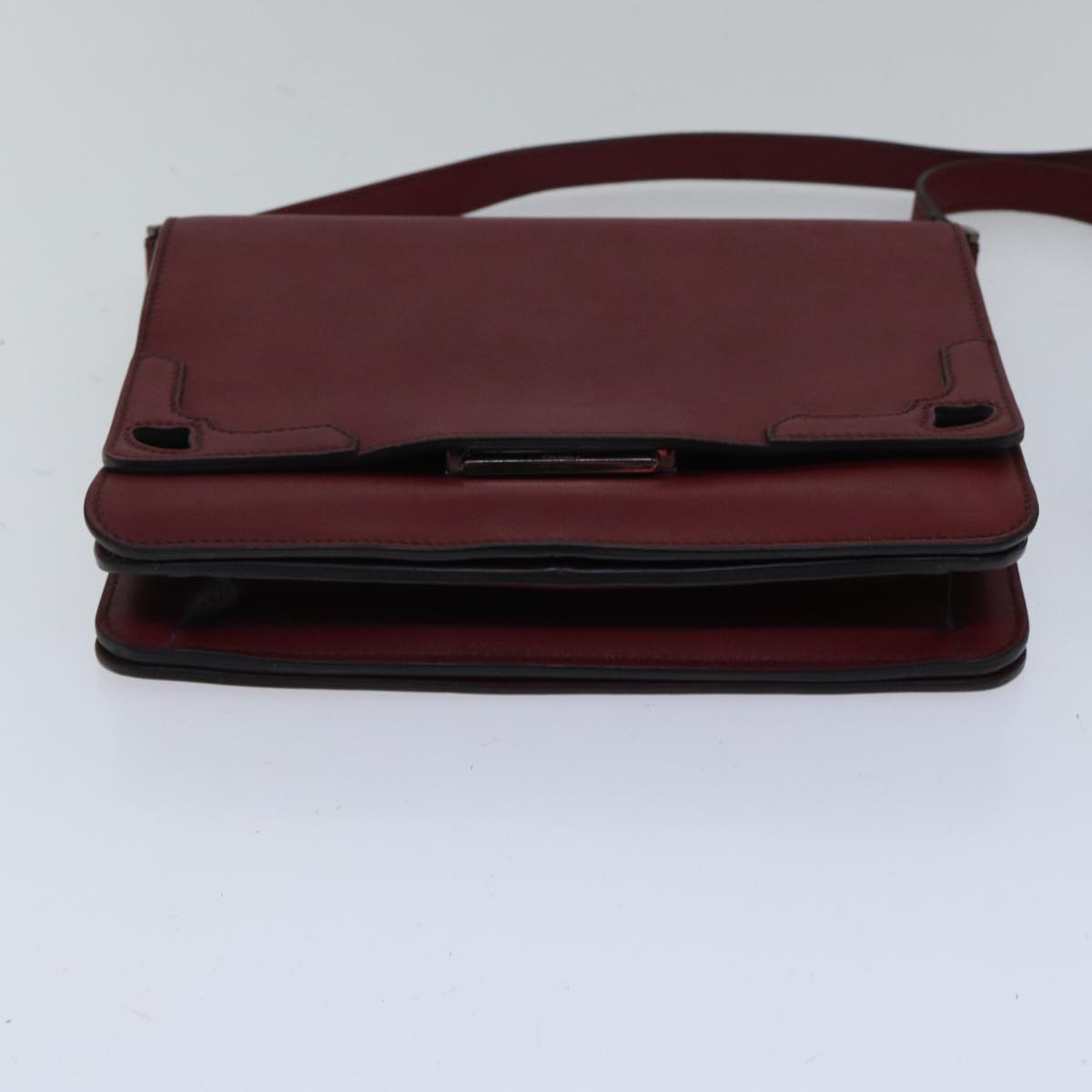CARTIER Shoulder Bag Leather Bordeaux