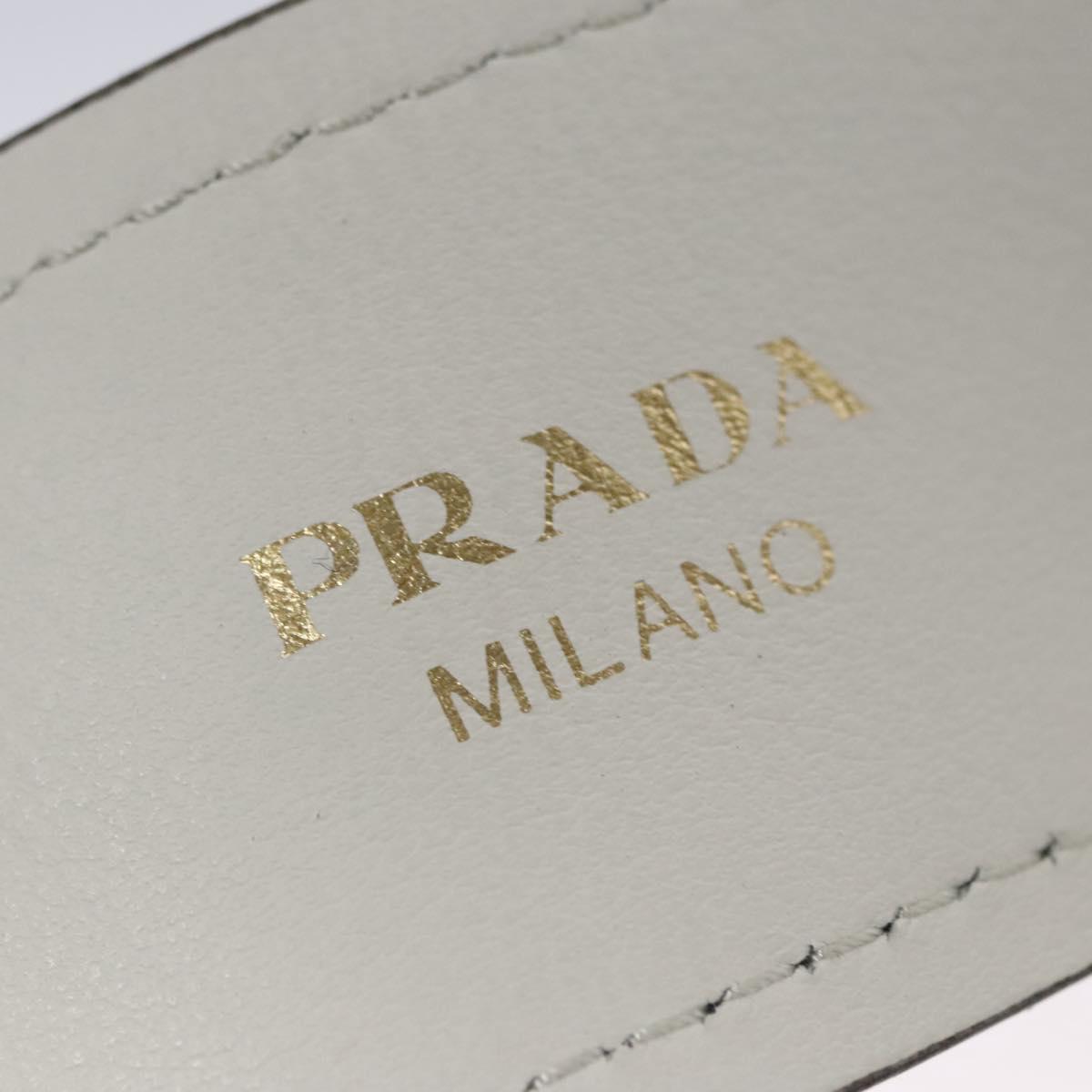 PRADA Flower Shoulder Strap Leather 40.2"""" White