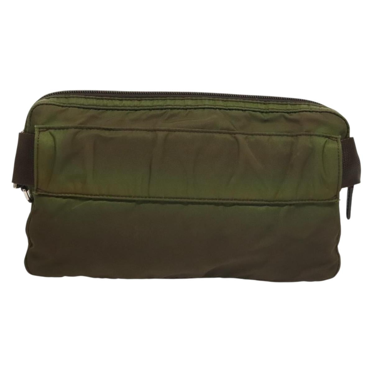 PRADA Waist bag Nylon Khaki Silver