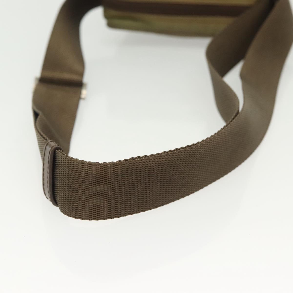 PRADA Shoulder Bag Nylon Khaki Silver