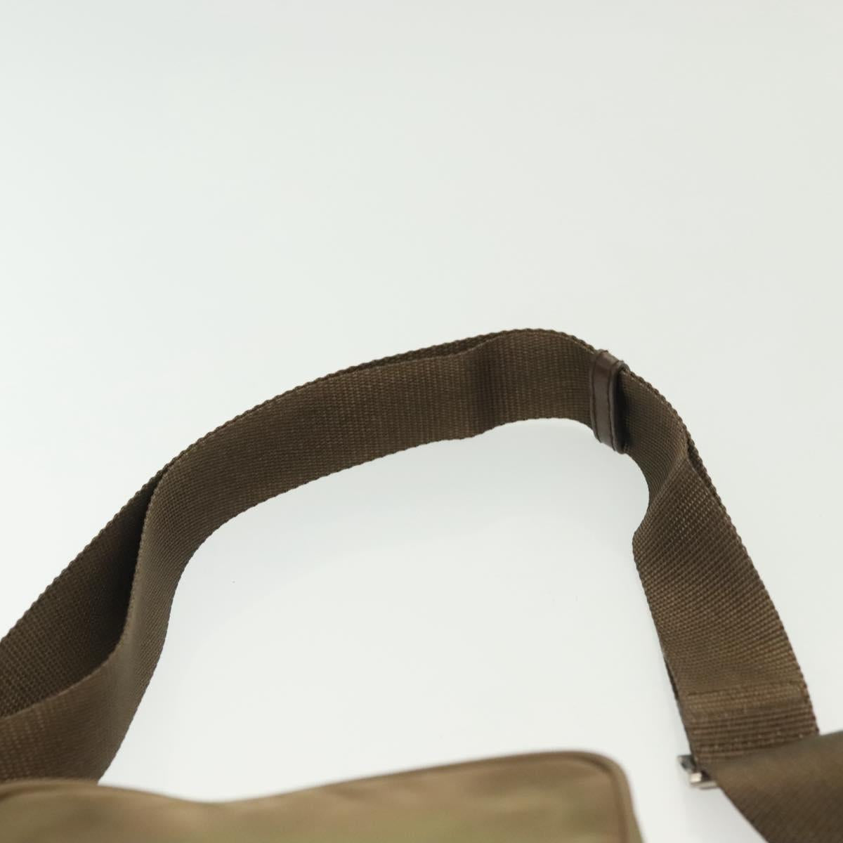 PRADA Shoulder Bag Nylon Khaki Silver