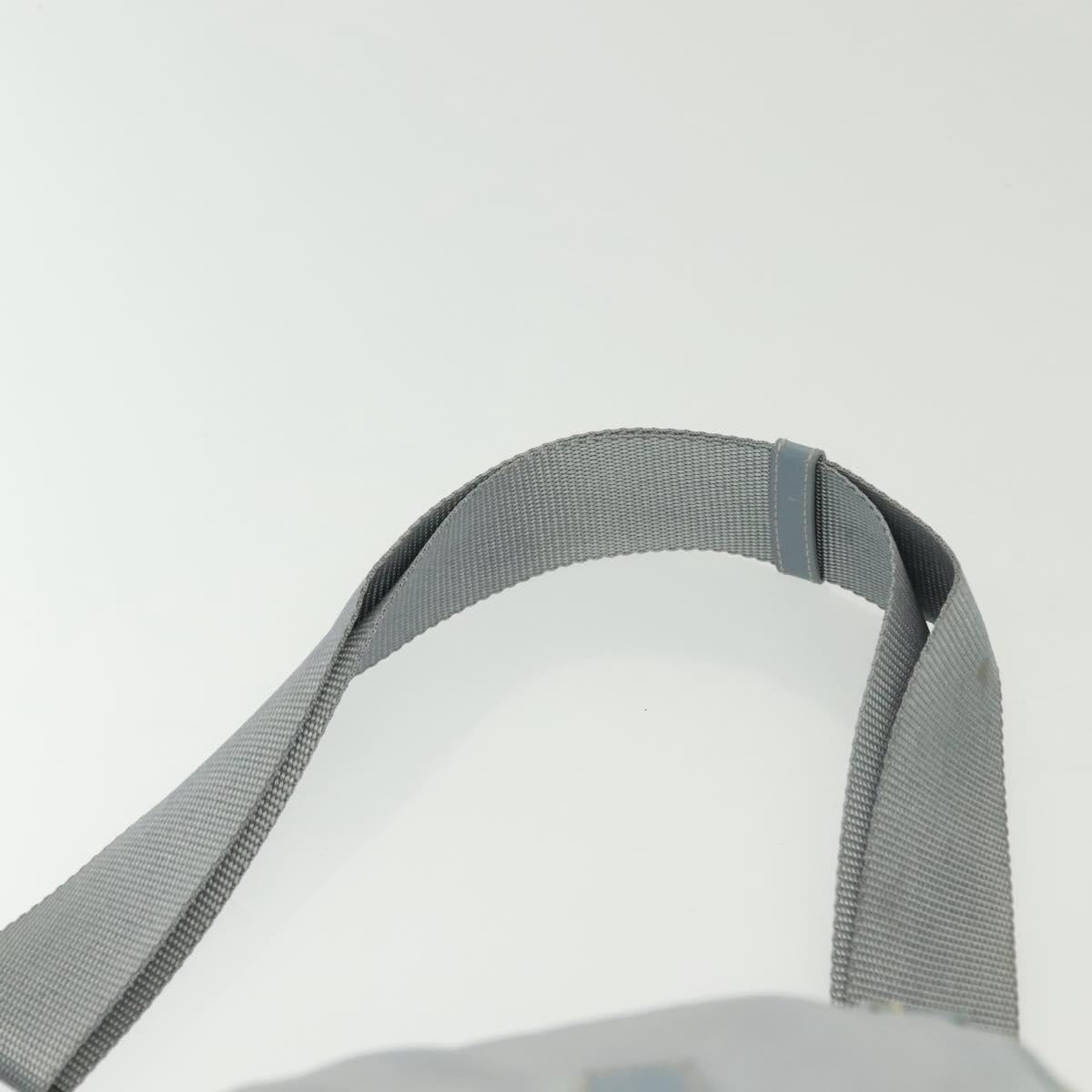 PRADA Shoulder Bag Nylon Light Blue Silver