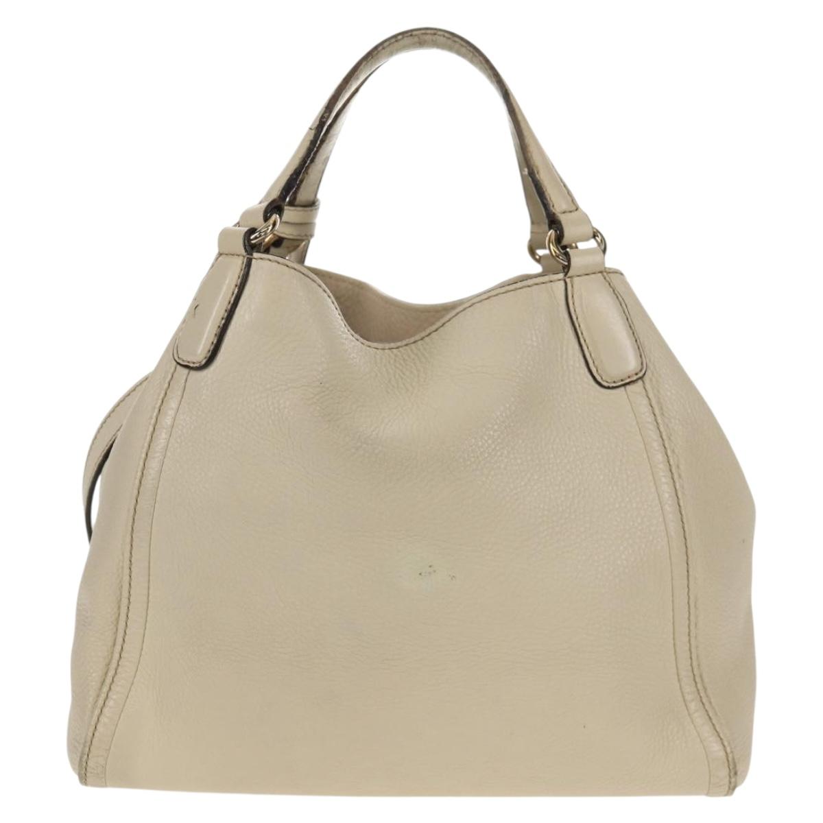 GUCCI Soho Shoulder Bag Leather 2way White