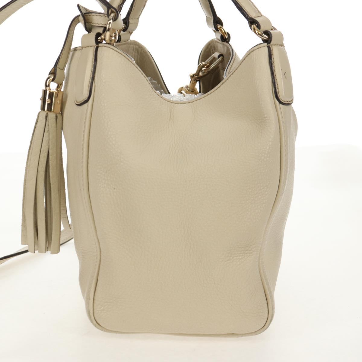 GUCCI Soho Shoulder Bag Leather 2way White
