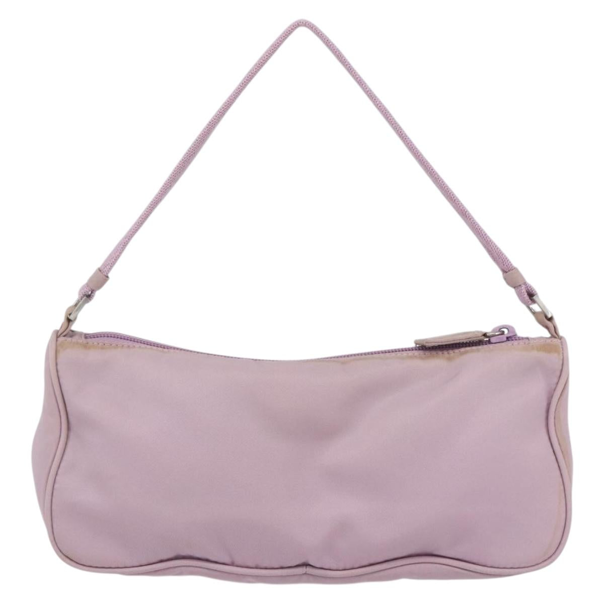 PRADA Accessory Pouch Nylon Pink Silver