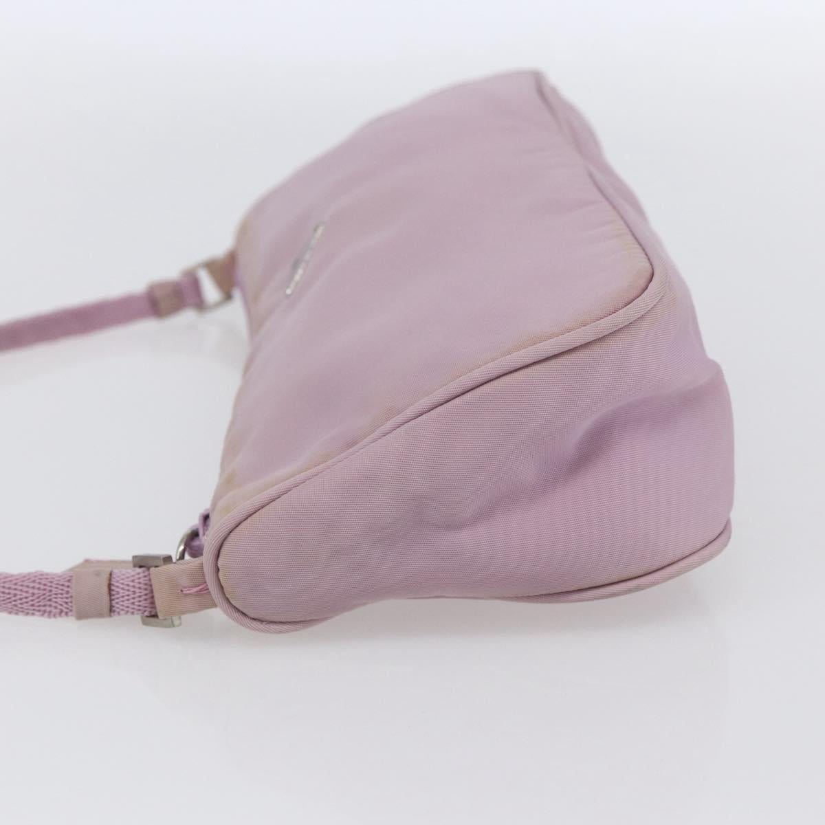 PRADA Accessory Pouch Nylon Pink Silver