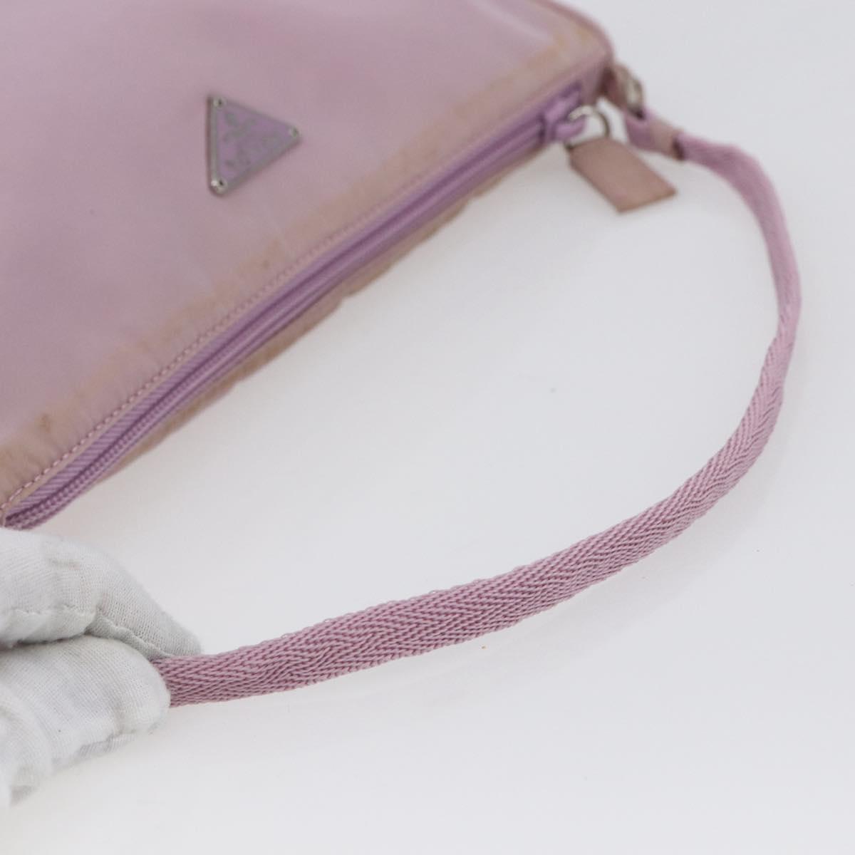 PRADA Accessory Pouch Nylon Pink Silver