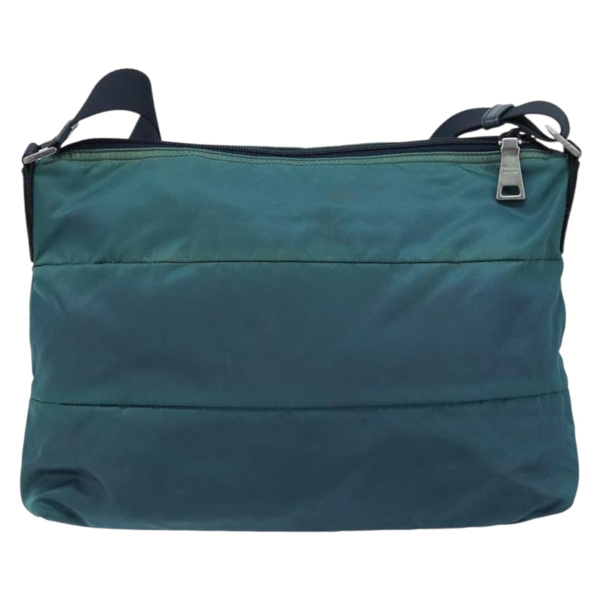 PRADA Shoulder Bag Nylon Blue Silver