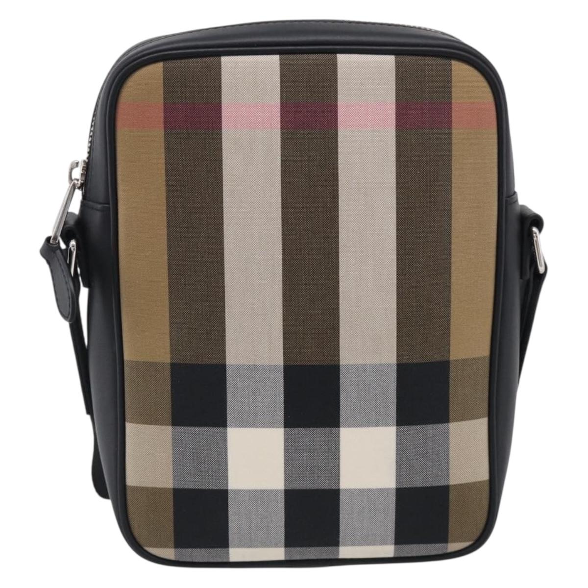 BURBERRY Nova Check Shoulder Bag Canvas Beige Black