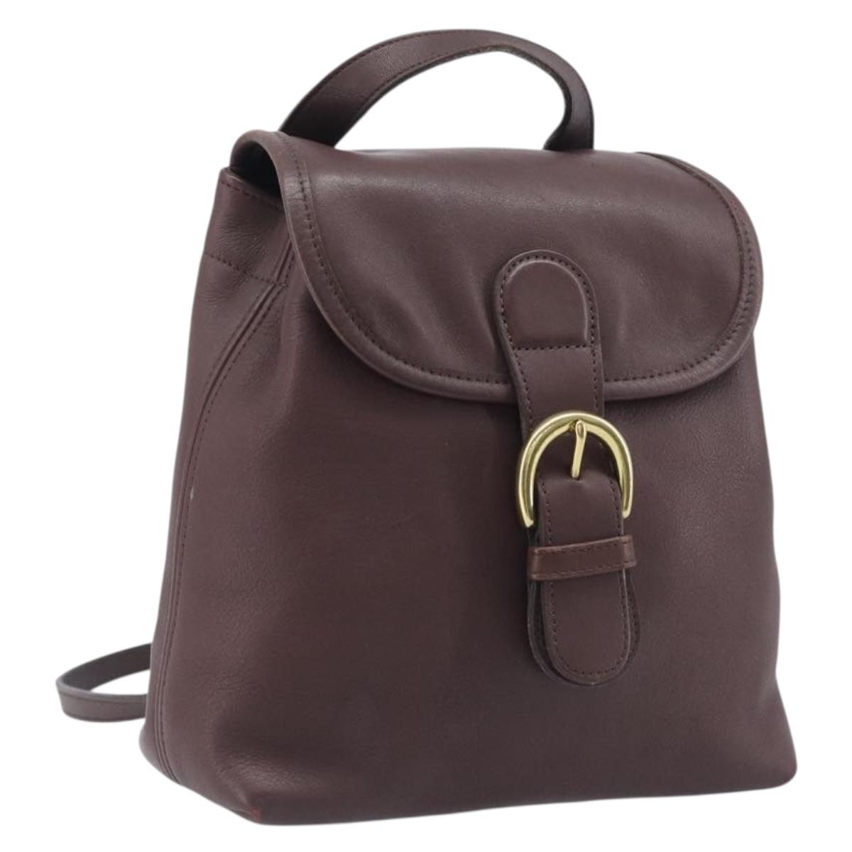 Coach Backpack Leather Brown Gold Tone