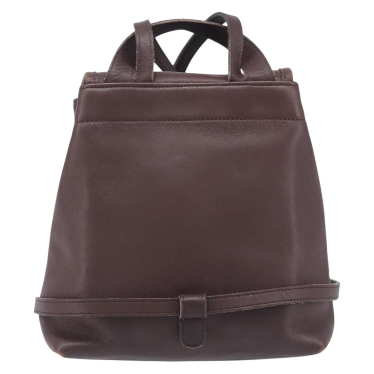 Coach Backpack Leather Brown Gold Tone