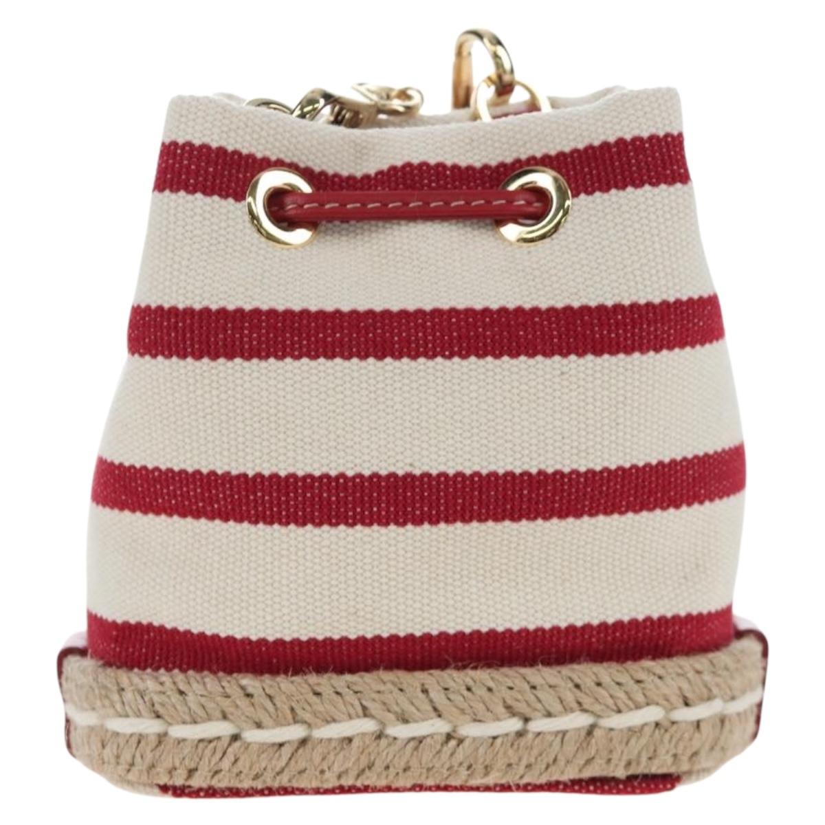 PRADA Chain Shoulder Pouch Canvas Red Gold
