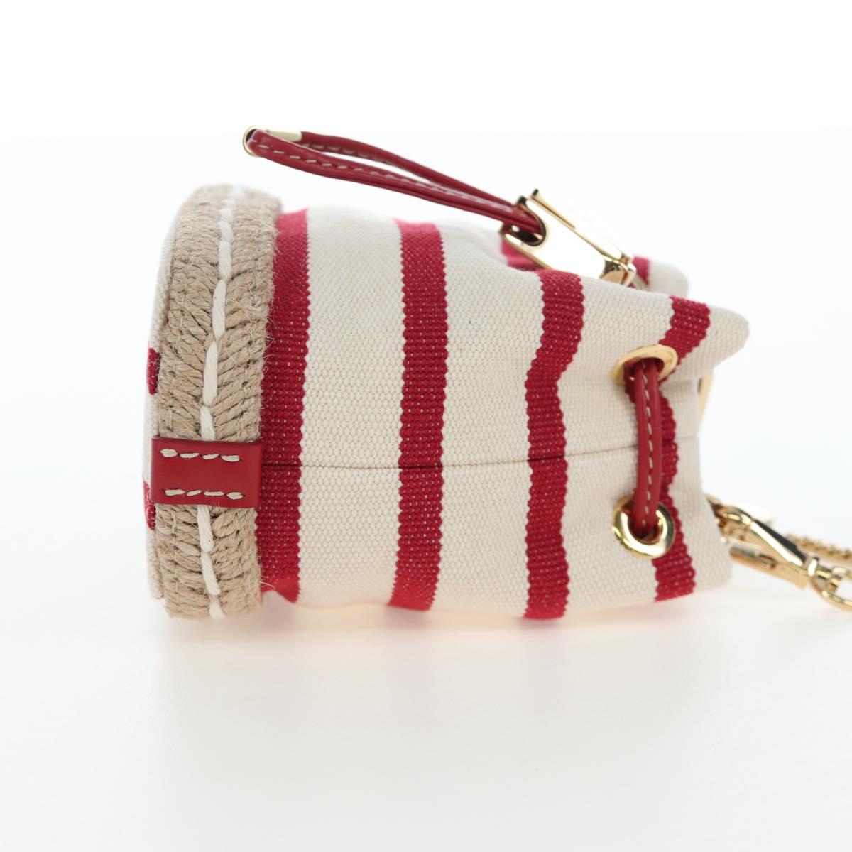 PRADA Chain Shoulder Pouch Canvas Red Gold