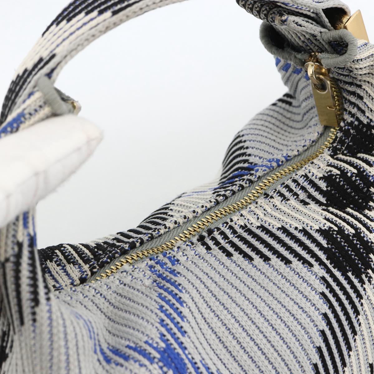 BURBERRY Nova Check Hand Bag Canvas Light Blue Gold