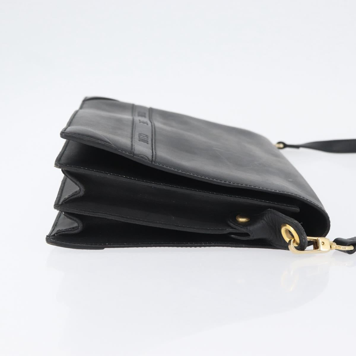 CELINE Shoulder Bag Leather Black Gold