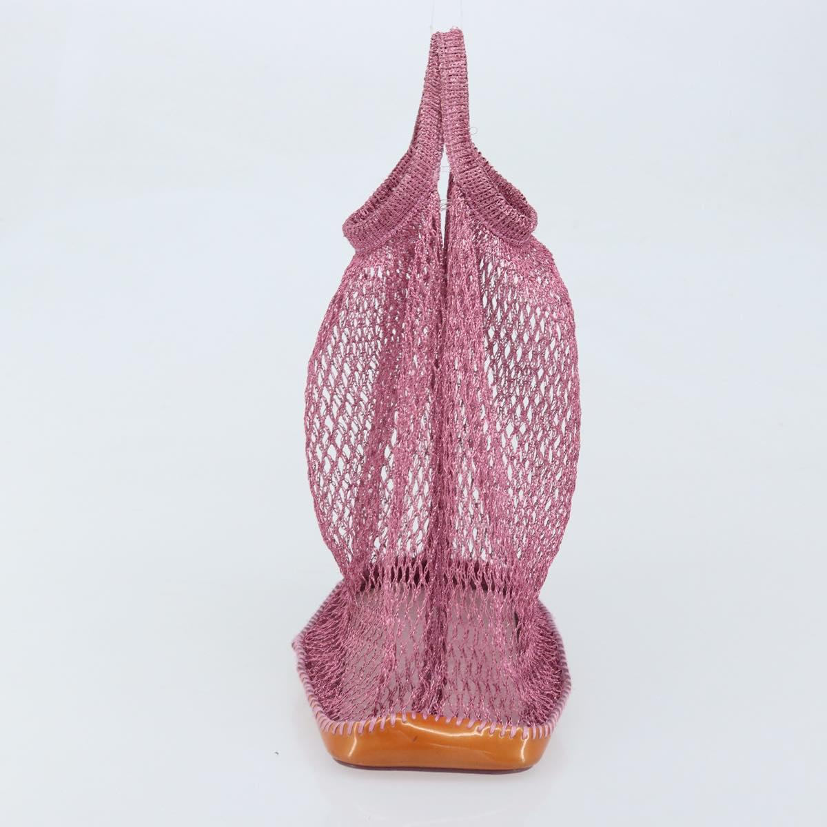 PRADA Hand Bag Patent leather mesh Pink