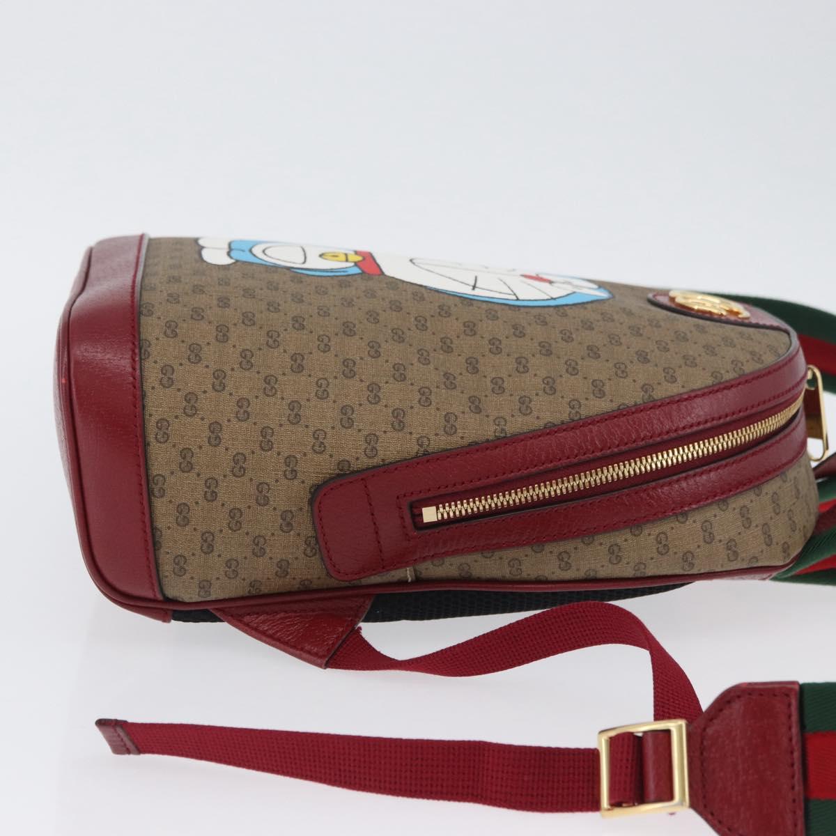GUCCI Micro GG Supreme Doraemon Backpack PVC Beige Gold 647816
