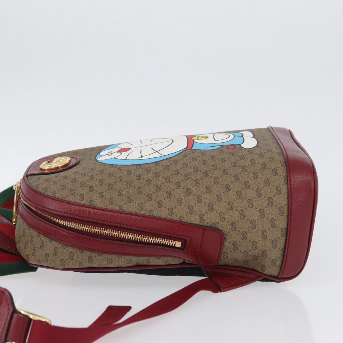 GUCCI Micro GG Supreme Doraemon Backpack PVC Beige Gold 647816