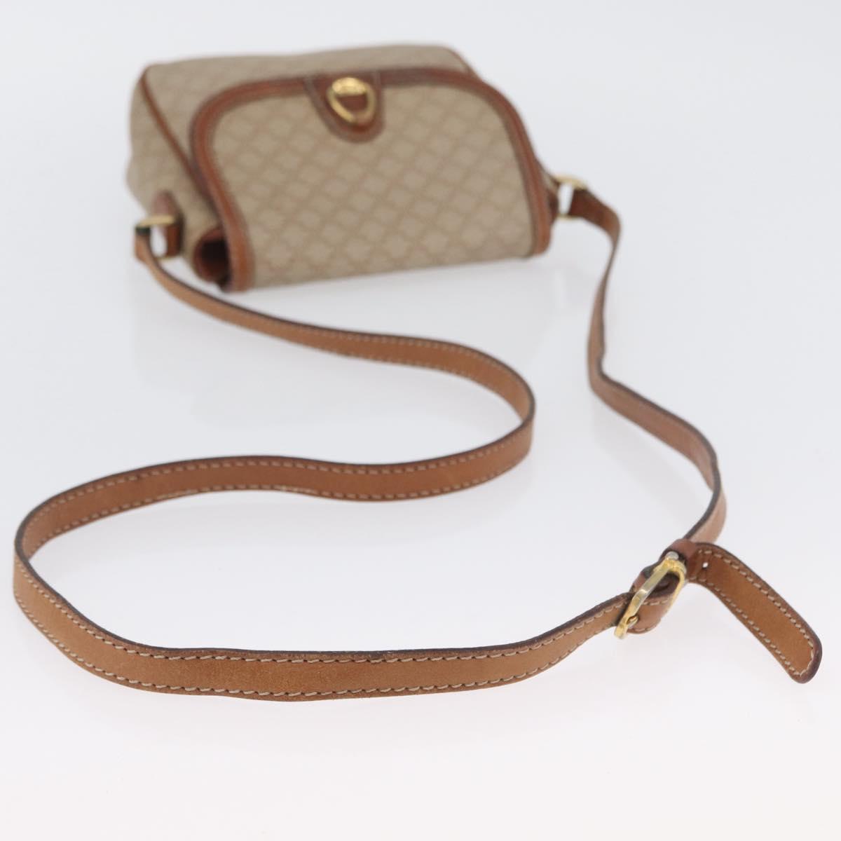 CELINE Macadam Canvas Shoulder Bag PVC Beige Gold