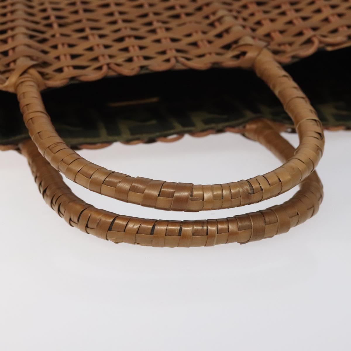 FENDI Straw Hand Bag Raffia Brown