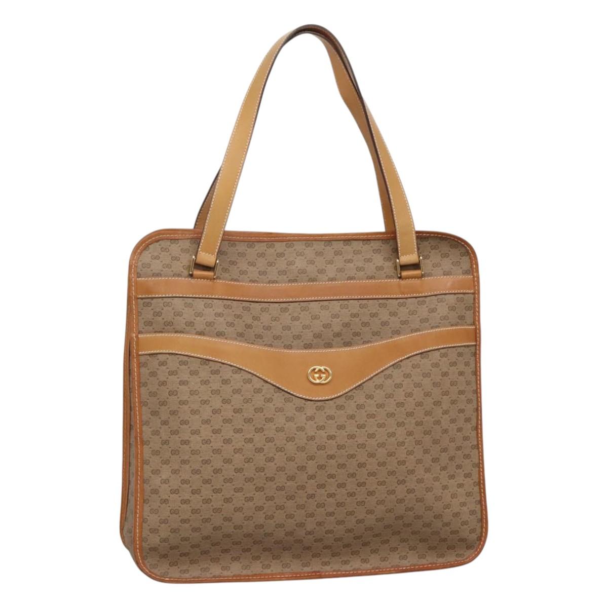 GUCCI Micro GG Supreme Tote Bag PVC Beige