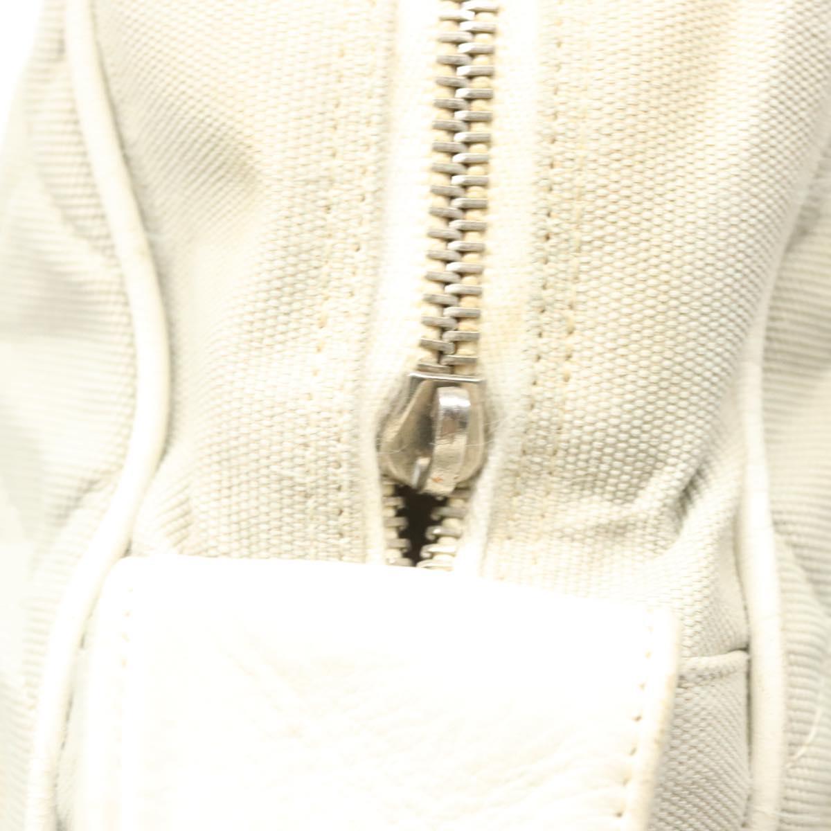 CHANEL Shoulder Bag Canvas Gray Silver CC