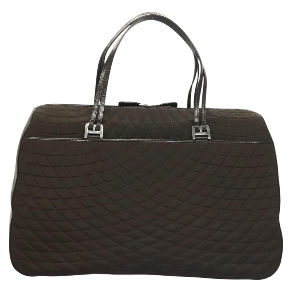 BALLY Quilted Boston Bag Nylon Black Silver