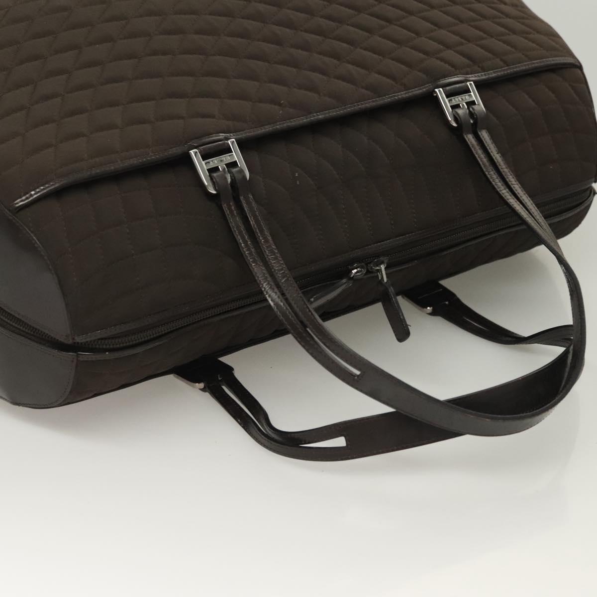 BALLY Quilted Boston Bag Nylon Black Silver