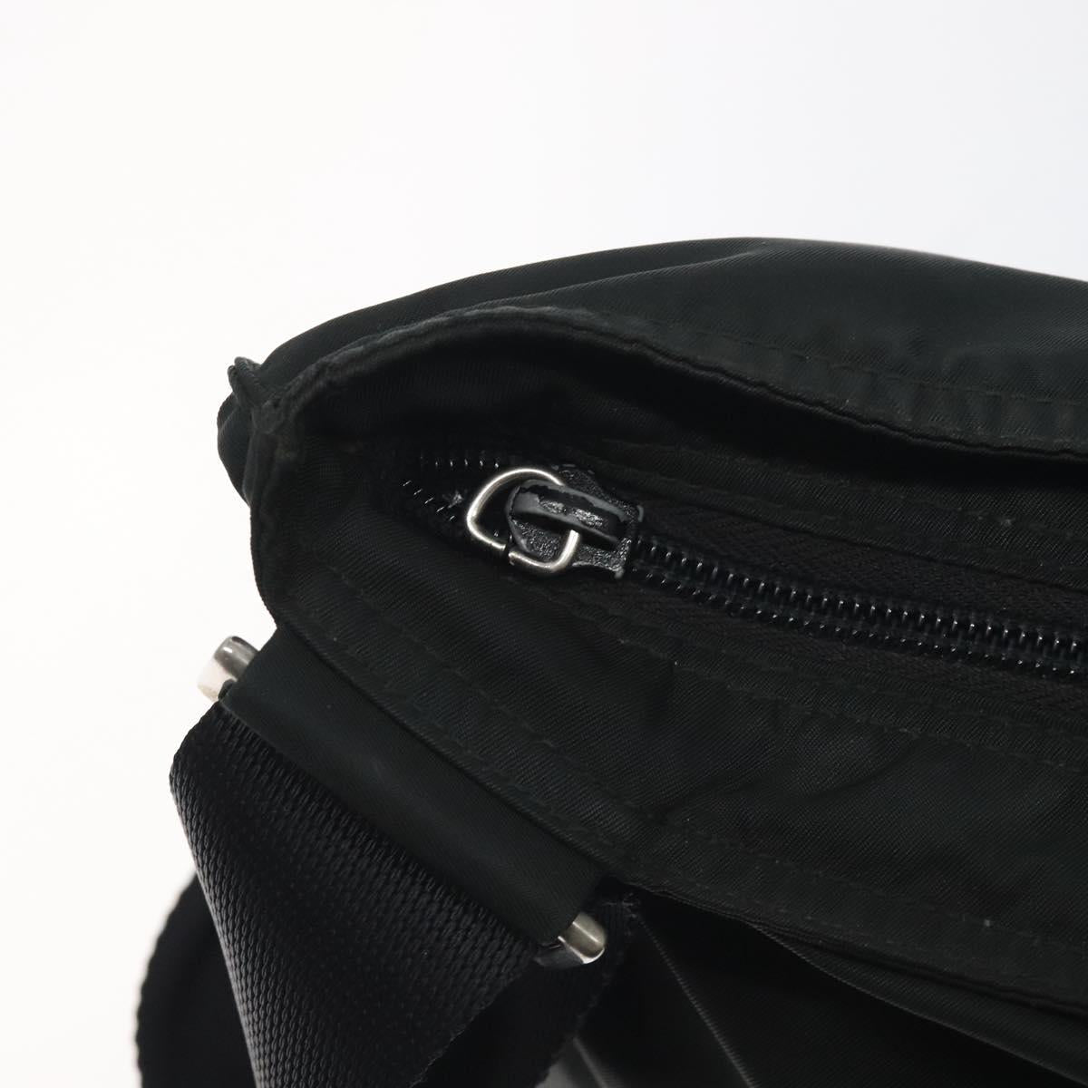PRADA Shoulder Bag Nylon Black Silver