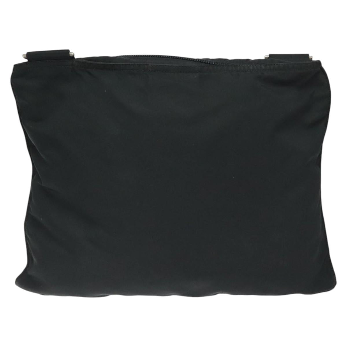 PRADA Shoulder Bag Nylon Black Silver