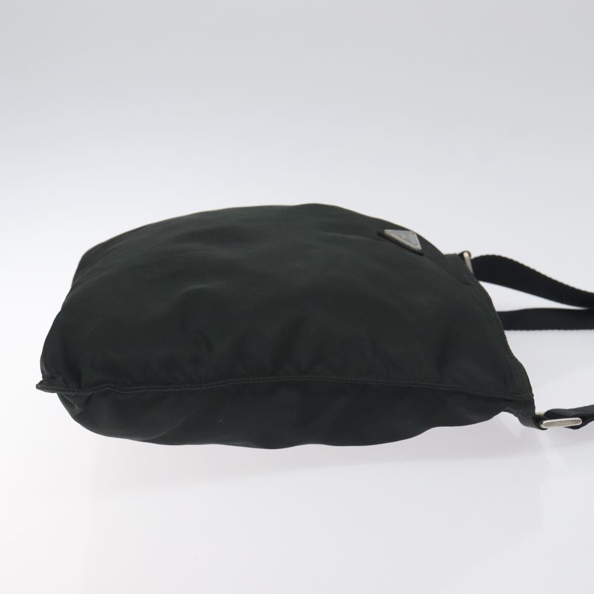 PRADA Shoulder Bag Nylon Black Silver