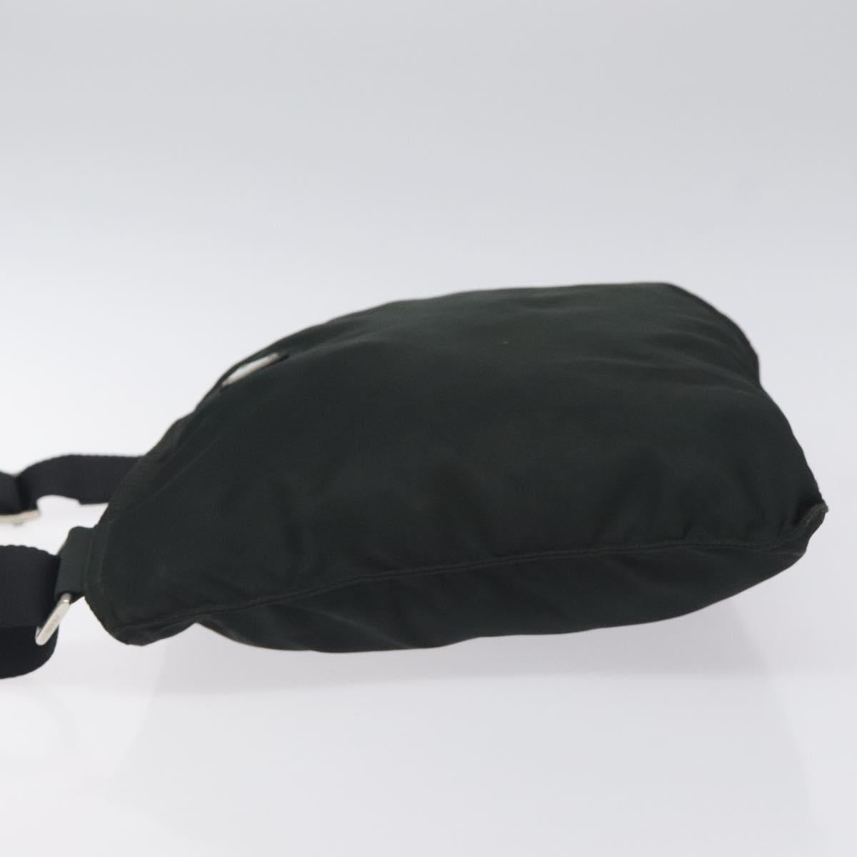 PRADA Shoulder Bag Nylon Black Silver